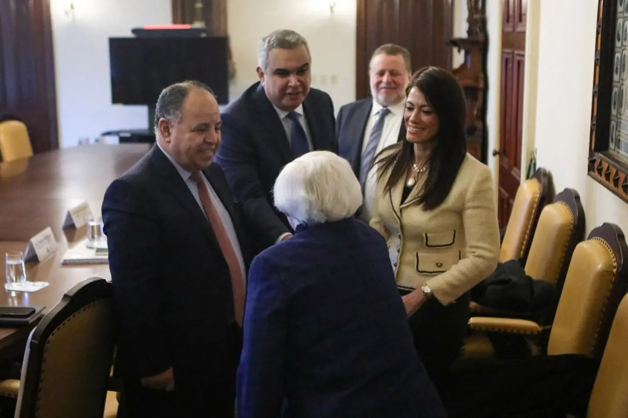 U.S. Secretary of the Treasury Janet Yellen meets with Egyptian Finance Minister Mohamed Maait, Minister of International Cooperation Rania Al-Mashat, and Central Bank Governor of Egypt Hassan Abdalla at the Department of the Treasury in Washington