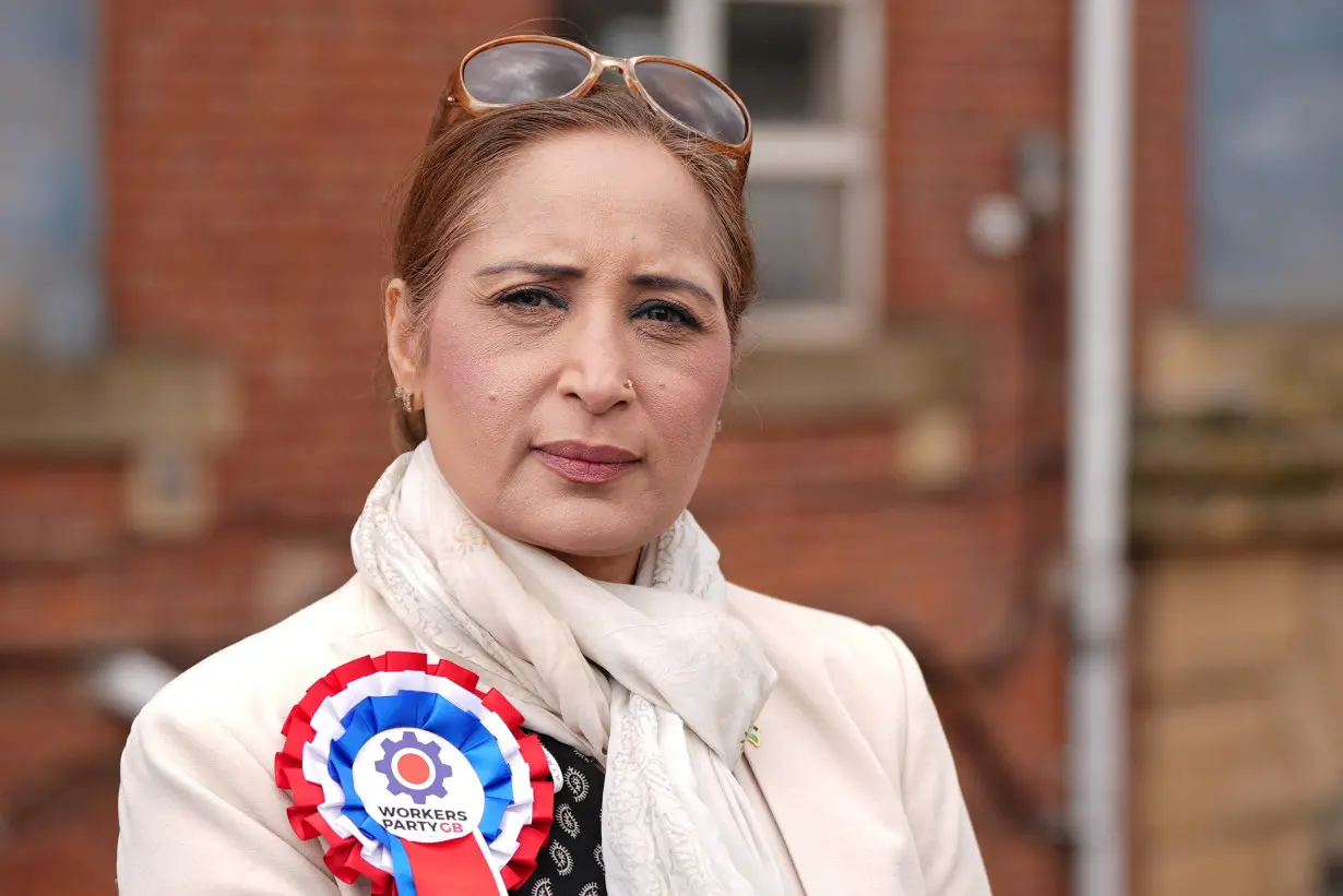 Workers Party candidate for Oldham East and Saddleworth, Shanaz Saddique, poses for a photograph in Oldham