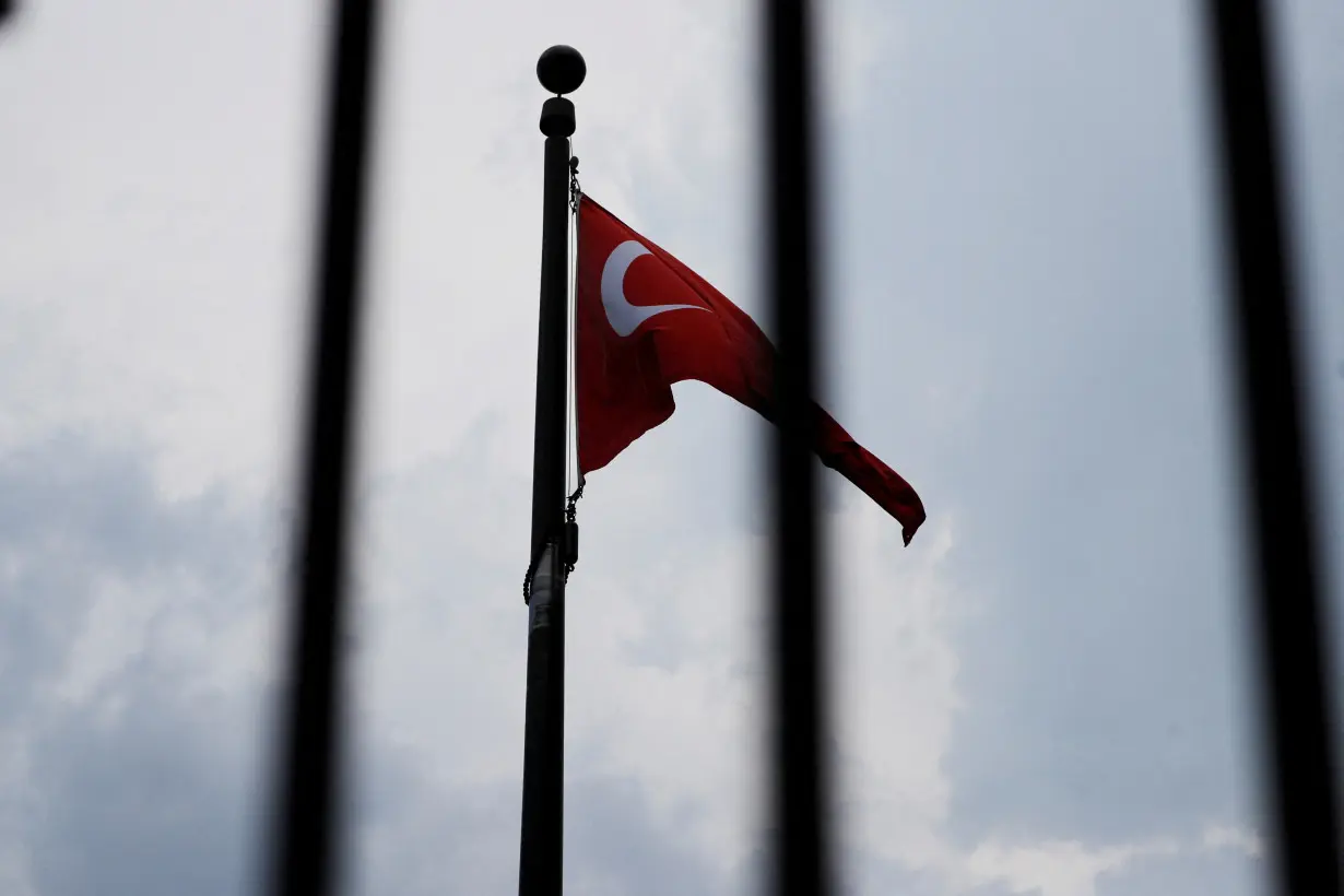 FILE PHOTO: The Turkish flag flies at the Embassy of Turkey in Washington