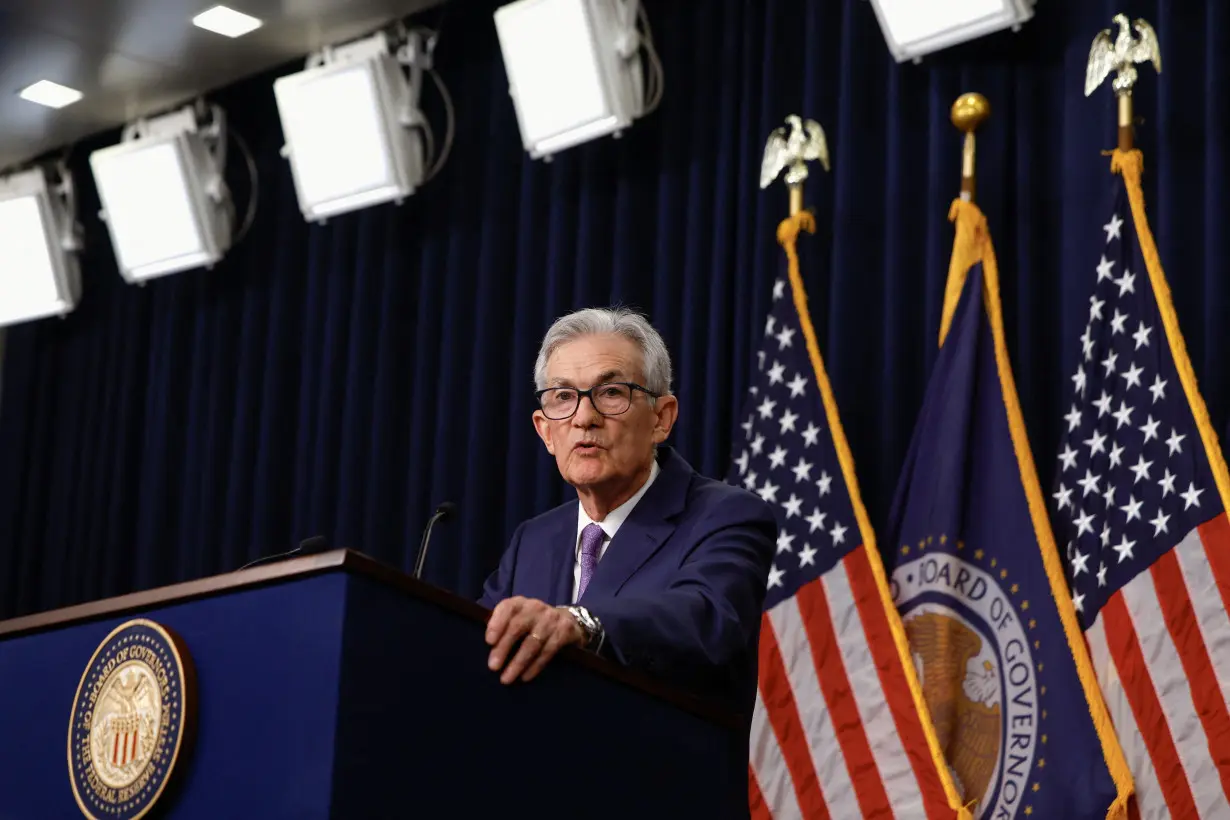 U.S. Federal Reserve Chair Jerome Powell delivers remarks during a press conference, in Washington
