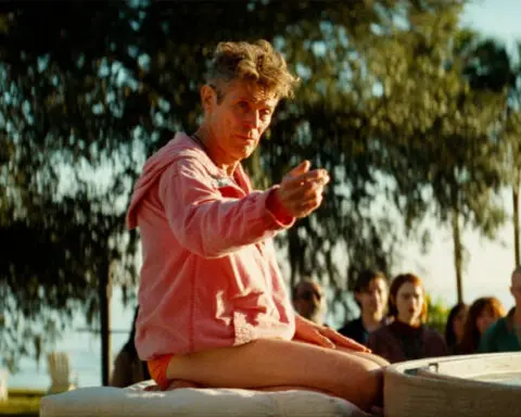 Playing a sex cult leader, Willem Dafoe dons a pair of bright orange Speedos in ‘Kinds of Kindness’