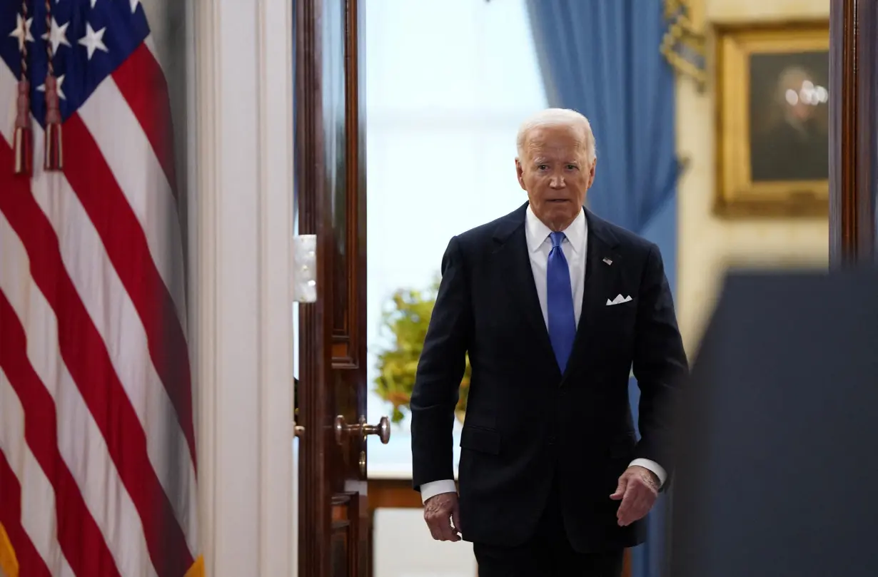U.S. President Biden delivers remarks after the U.S. Supreme Court ruled on former U.S. President and Republican presidential candidate Trump's bid for immunity from federal prosecution for 2020 election subversion, in Washington