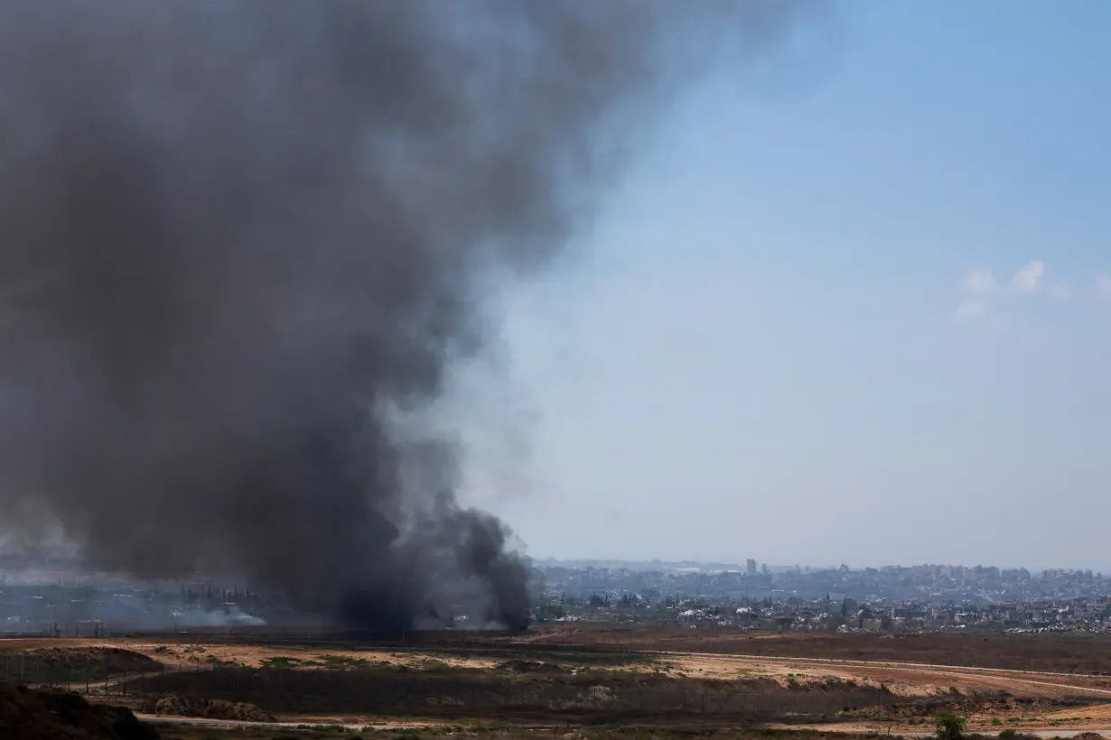 Smoke rises from Gaza, amid the ongoing conflict between Israel and Hamas, as seen from Israel