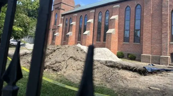 Tree removal accidentally unearths centuries-old artifacts at North Carolina church