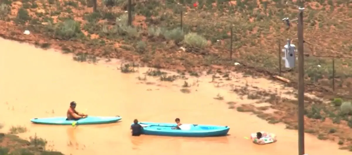 Moriarty family goes kayaking in front of their home