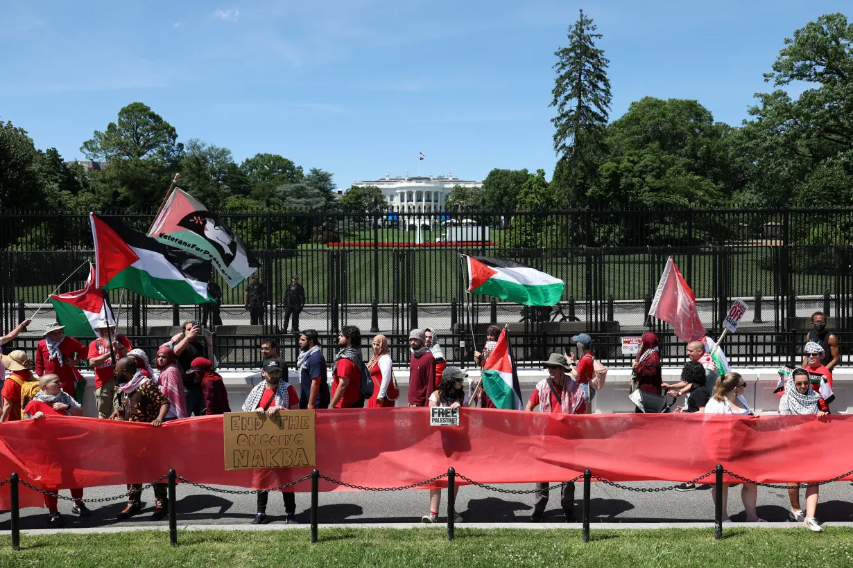 Pro-Palestinian protest outside the White House in Washington