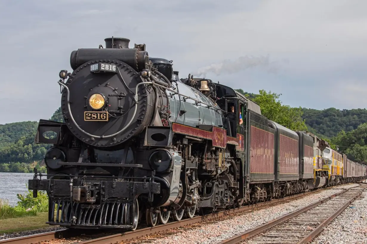 Final Spike steam train passes through on return trip