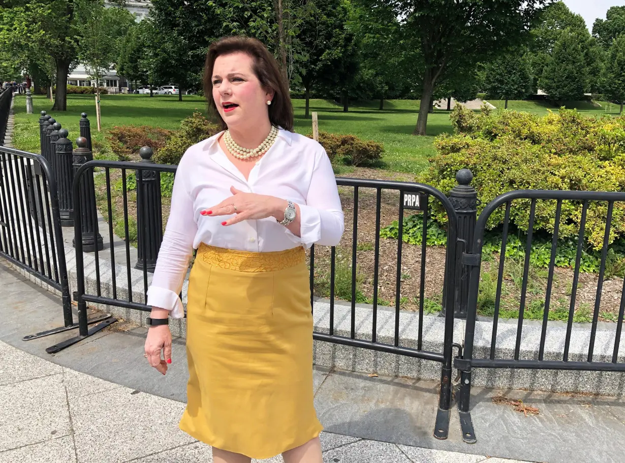 FILE PHOTO: Marjorie Dannenfelser, president of the Susan B. Anthony List, is pictured outside the Eisenhower Executive Office Building in Washington