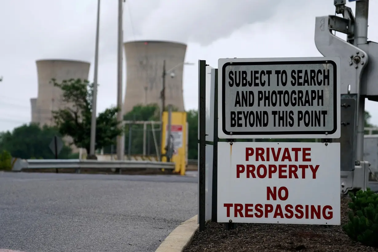 FILE PHOTO: The front entrance of the Three Mile Island Nuclear power plant is pictured in Dauphin County