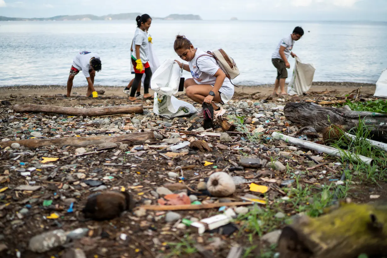 Plastic waste for rice program during a coastal cleanup in Mabini, Batangas