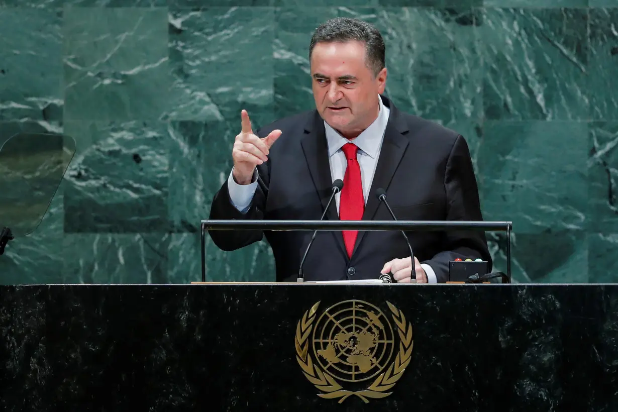 Israel Foreign Minister Israel Katz addresses the 74th session of the United Nations General Assembly at U.N. headquarters in New York City, New York, U.S., September 26, 2019. REUTERS/Eduardo Munoz