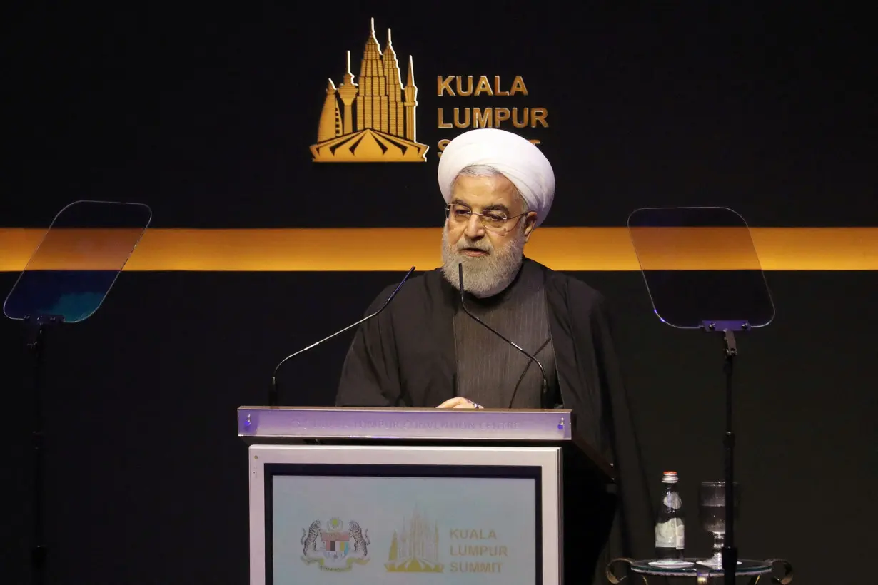 FILE PHOTO: Iranian President Hassan Rouhani speaks during Kuala Lumpur Summit in Kuala Lumpur