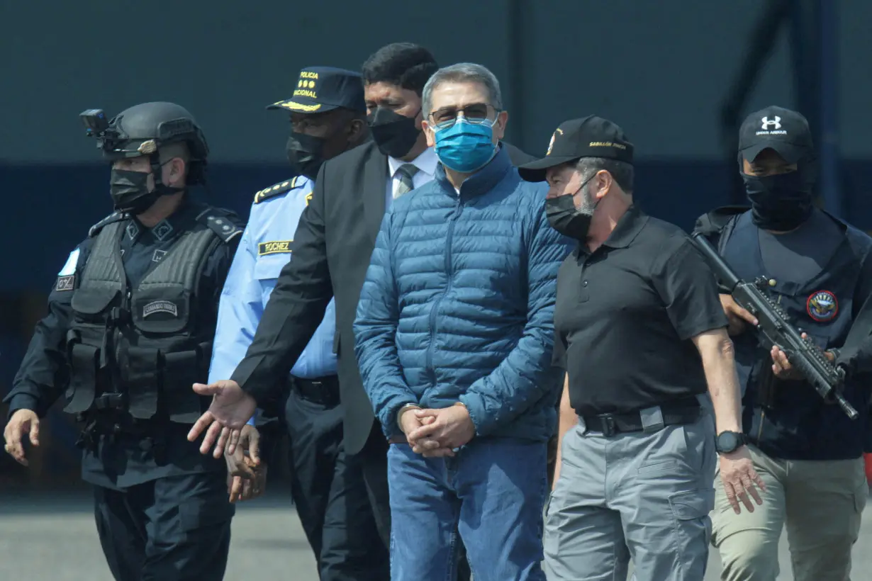 FILE PHOTO: Honduras former President Juan Orlando Hernandez is being transported to the U.S., in Tegucigalpa