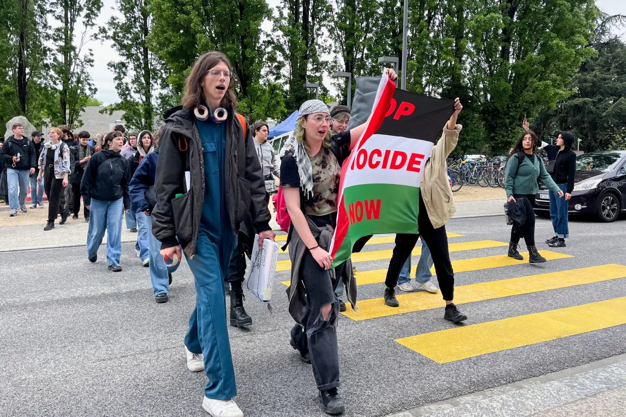 Pro-Palestinian student protest at the University of Lausanne