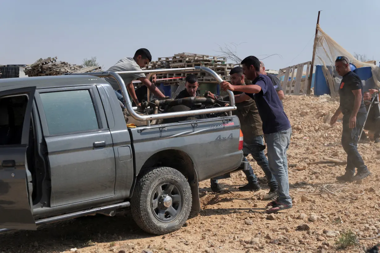 FILE PHOTO: The remains of a rocket booster that, according to Israeli authorities critically injured a 7-year-old girl, after Iran launched drones and missiles towards Israel, near Arad