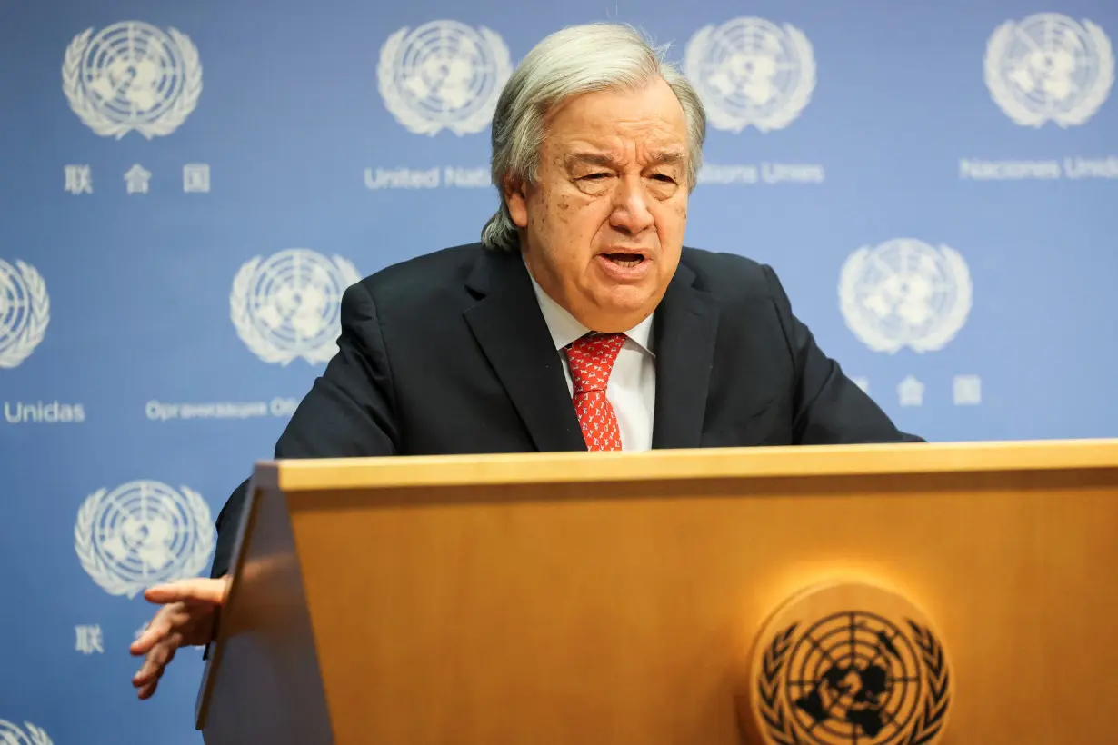 United Nations Secretary-General Antonio Guterres speaks at the United Nations Headquarters in New York