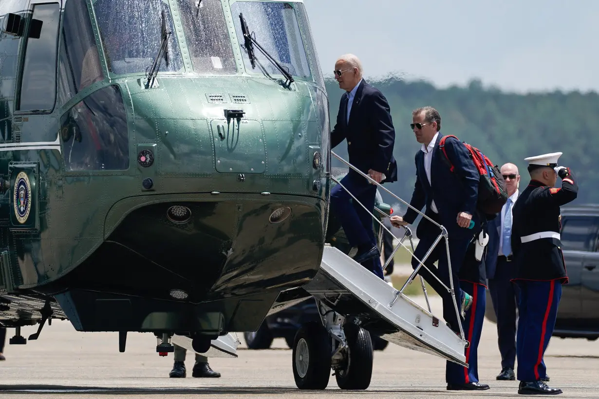 U.S. President Joe Biden boards Marine One at Joint Base Andrews