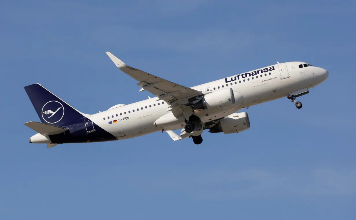 An Airbus A320-214 passenger aircraft of Lufthansa airline, takes off from Malaga-Costa del Sol airport, in Malaga