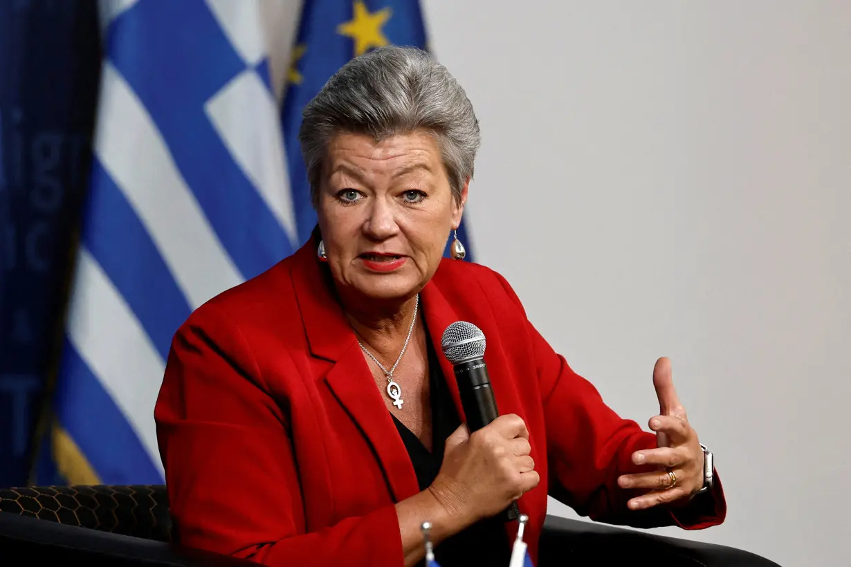 FILE PHOTO: EU Home Affairs Commissioner Ylva Johansson visits Athens