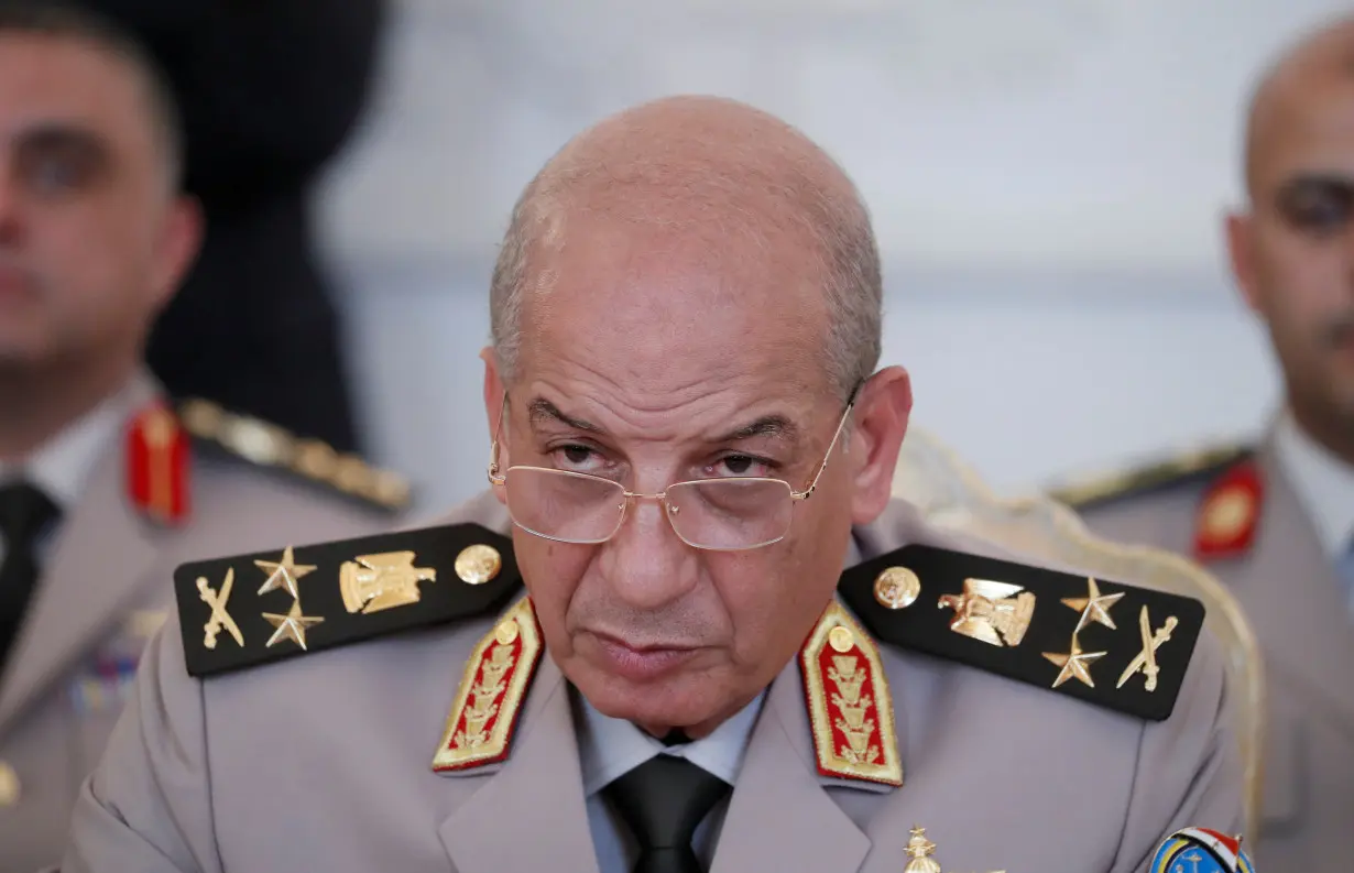 Egyptian Defence Minister Mohamed Ahmed Zaki looks on during a meeting with Russian Foreign Minister Sergei Lavrov and Defence Minister Sergei Shoigu in Moscow