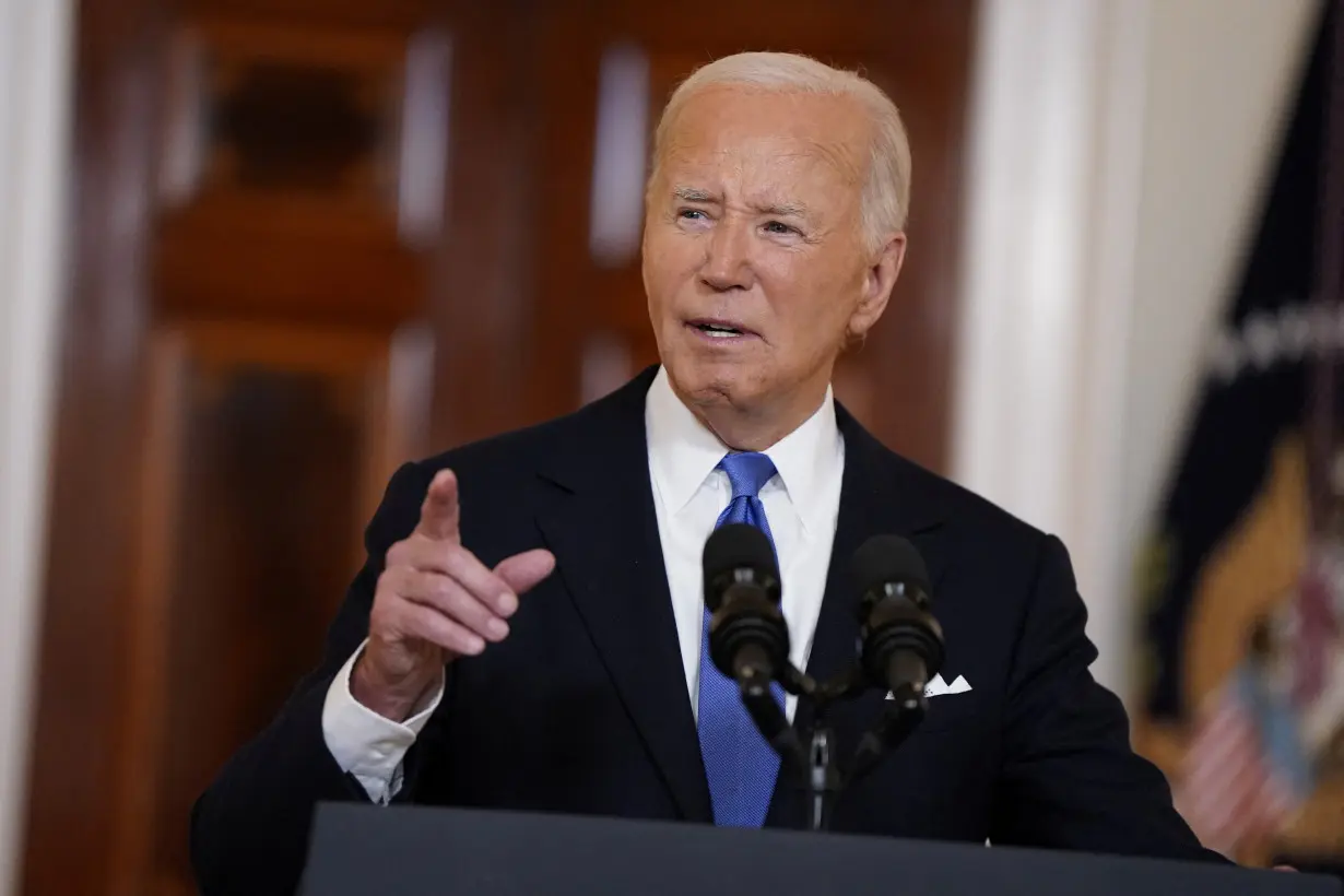 U.S. President Biden delivers remarks after the U.S. Supreme Court ruled on former U.S. President and Republican presidential candidate Trump's bid for immunity from federal prosecution for 2020 election subversion, in Washington