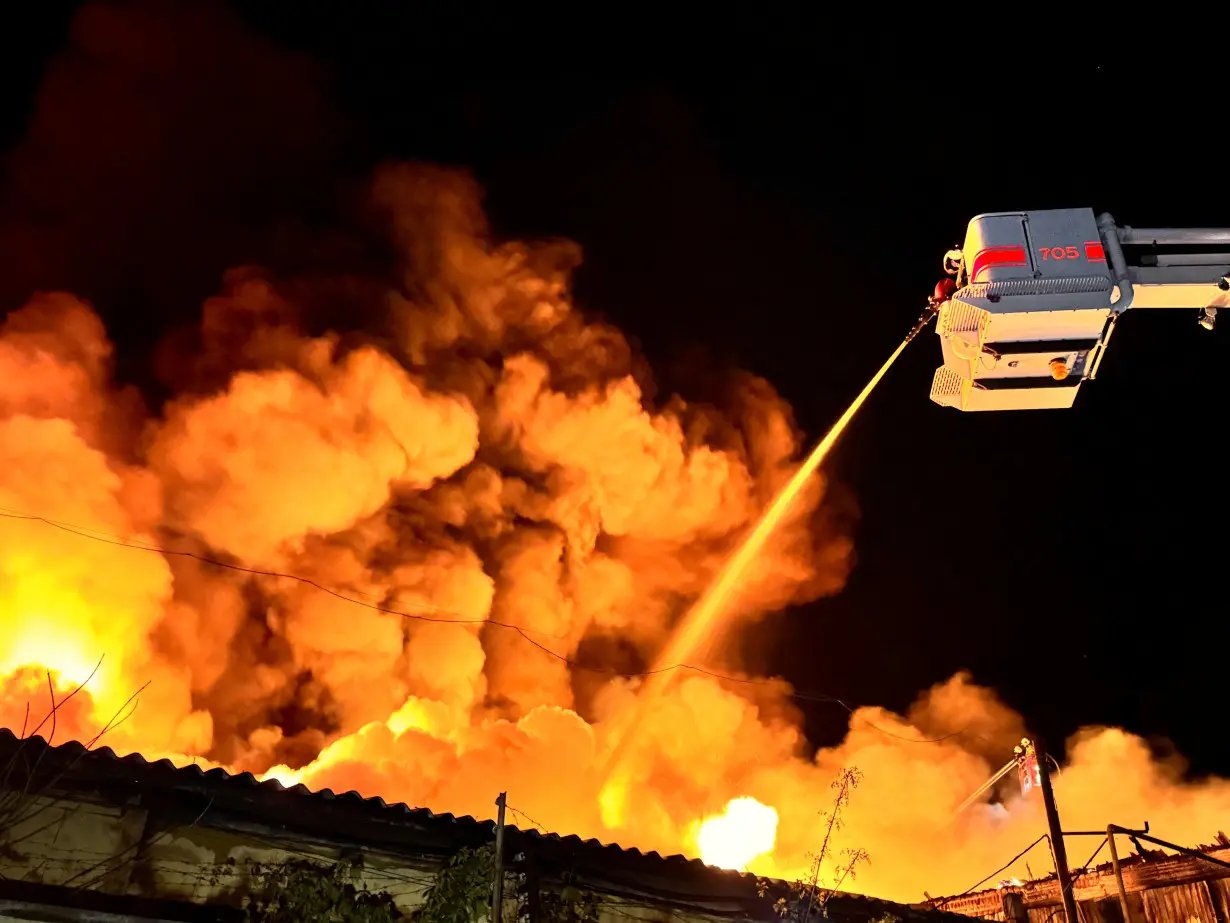 Aftermath of a Russian drone strike in Kharkiv