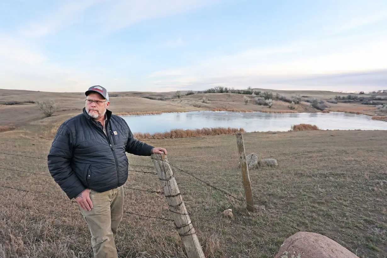 Kurt Swenson on his property near Beulah, North Dakota, in November 2021. Swenson has opposed a pipeline company's efforts to store carbon dioxide underneath his land.