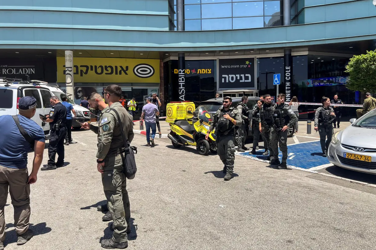 Aftermath of a stabbing attack in a shopping mall in Karmiel, northern Israel