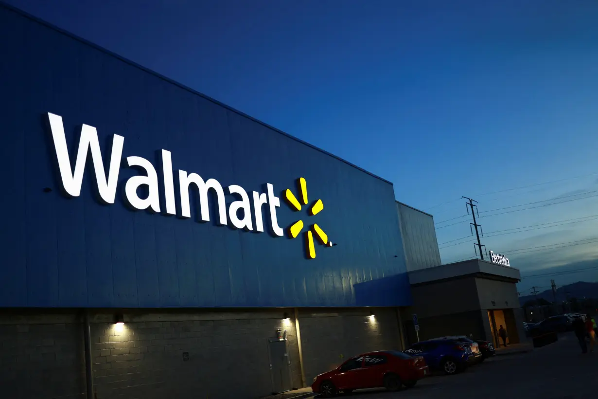 A view shows the logo of a Walmart store in Ciudad Juarez