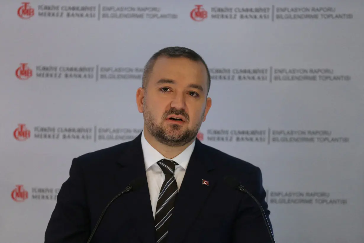 FILE PHOTO: Turkish Central Bank Governor Karahan speaks during a press conference in Ankara