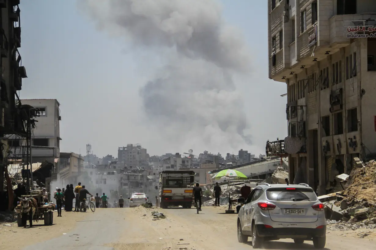 Aftermath of Israeli strikes at Gaza's Old City market, in Gaza City