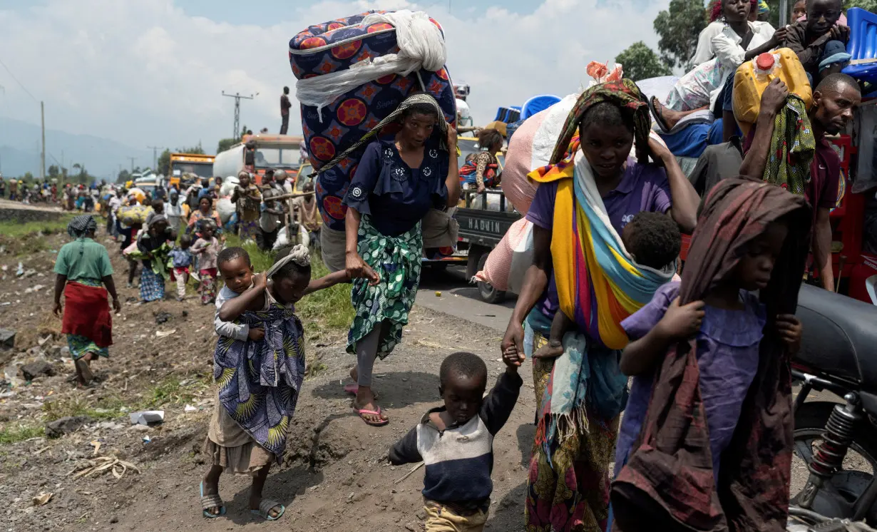 FILE PHOTO: Thousands more flee rebel advance in eastern Congo