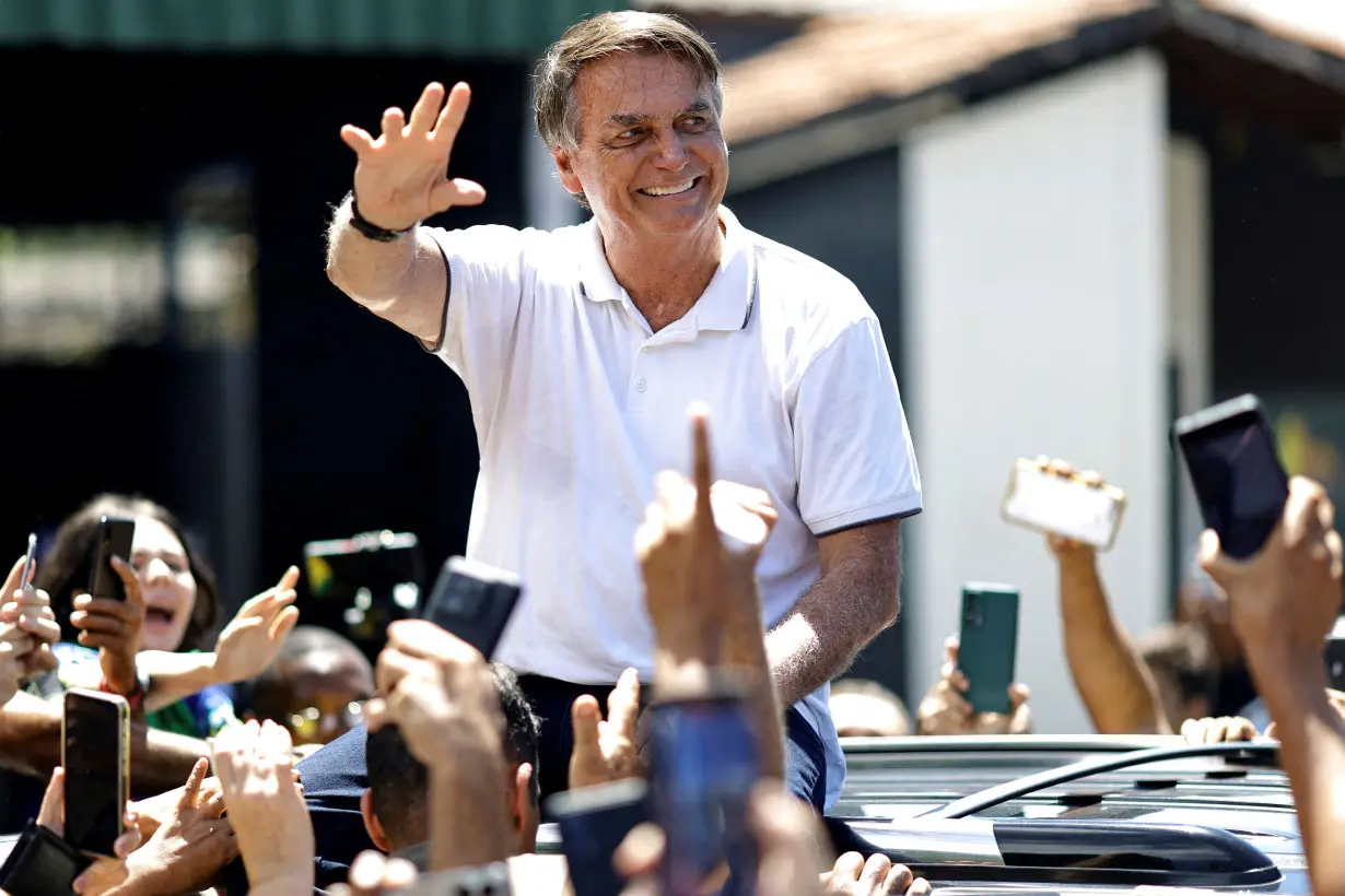 FILE PHOTO: Bolsonaro participates in party event amid coup inquiry, in Goiania