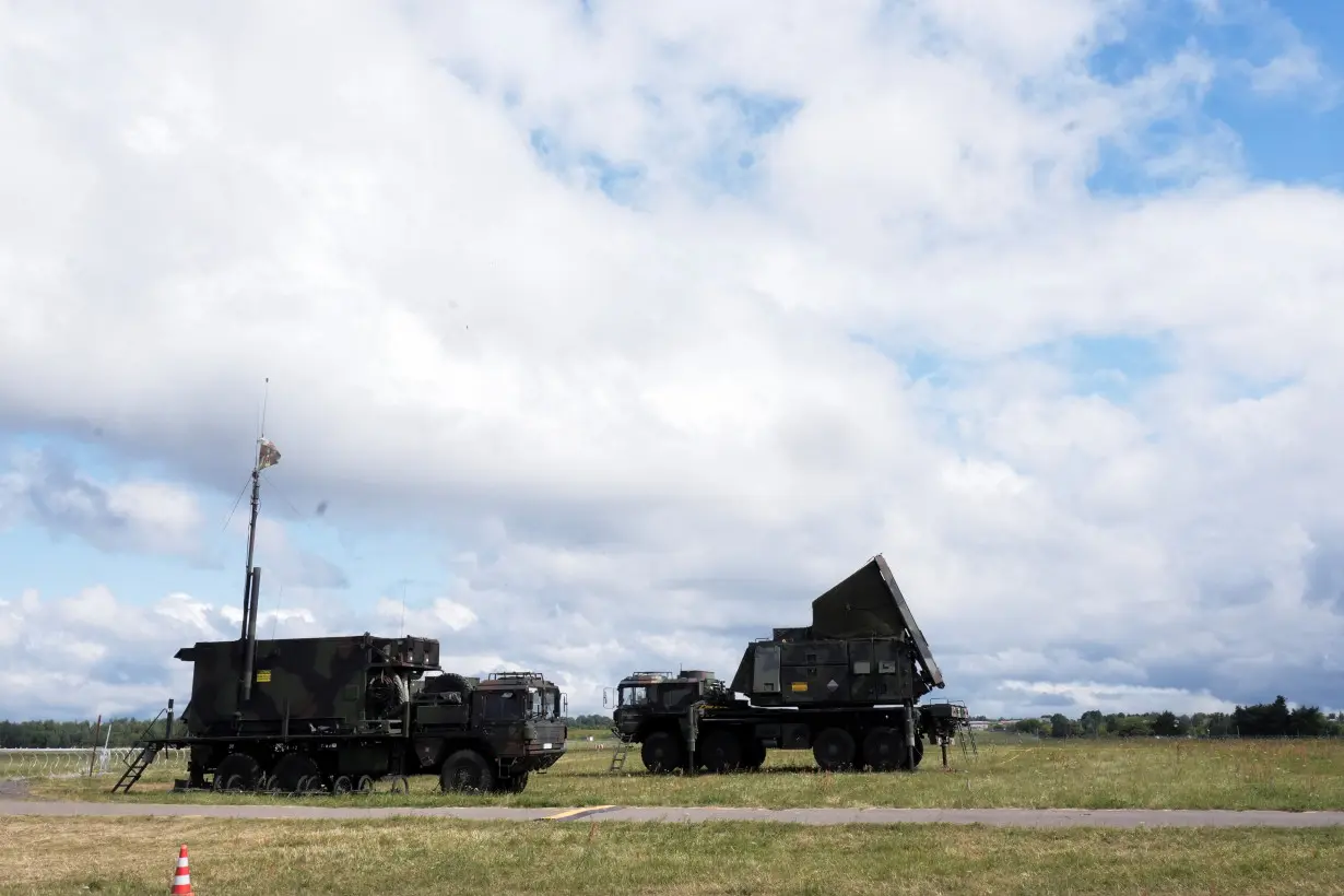 German Patriot air defence system units are deployed at Vilnius airport