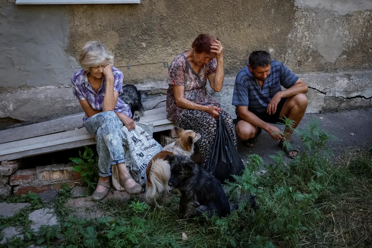 Evacuation of local residents from the town of Toretsk, near a front line in Donetsk region