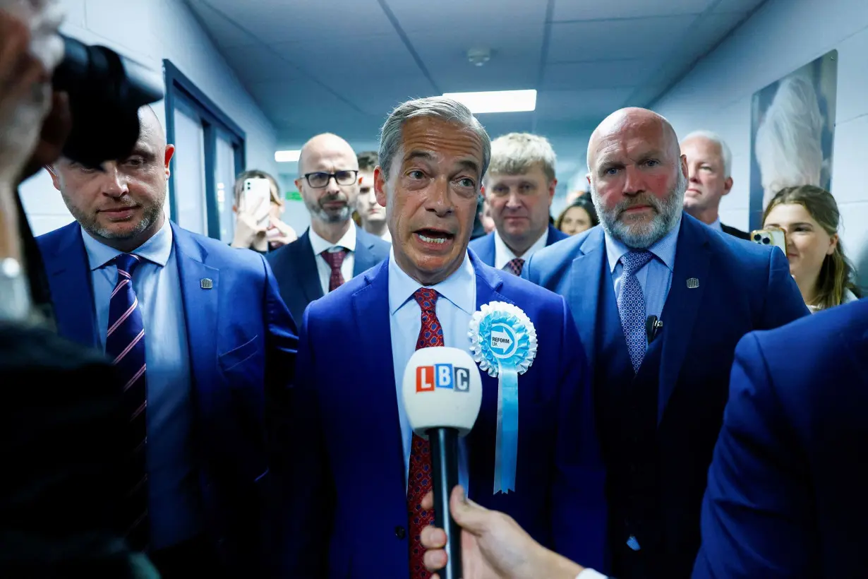 Farage wins first seat as his upstart right wing Reform UK party gains ground