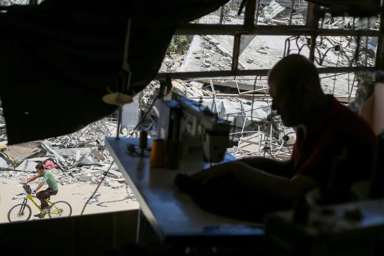 Damaged Gaza sewing factory reopens as tailors struggle to make ends meet