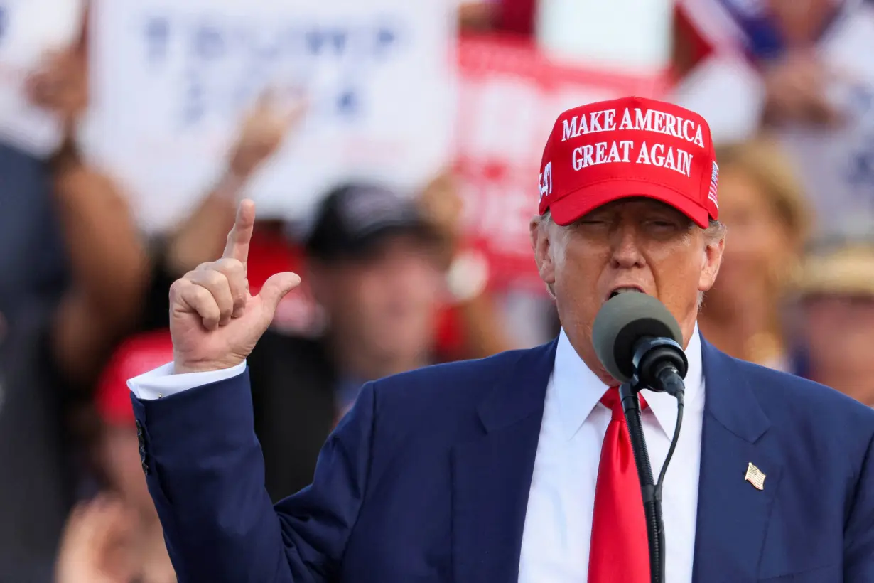 FILE PHOTO: Former U.S. President and Republican presidential candidate Trump holds a campaign event, in Racine