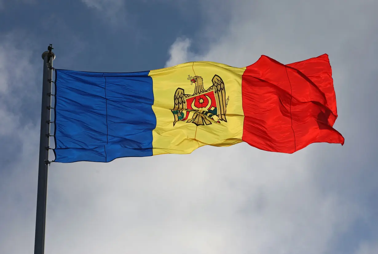 A ceremony marking the Moldovan State Flag Day in Chisinau