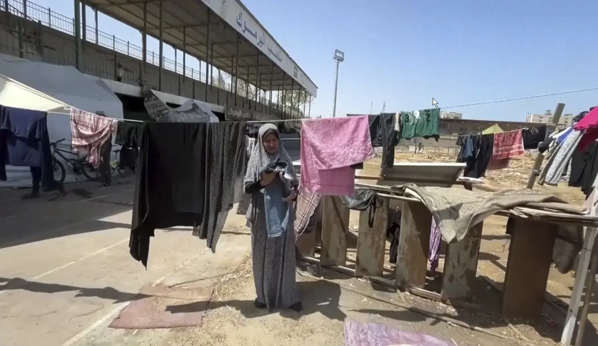 Israel Palestinians Stadium Shelter