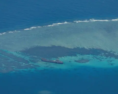 China anchors 'monster ship' in South China Sea, Philippine coast guard says