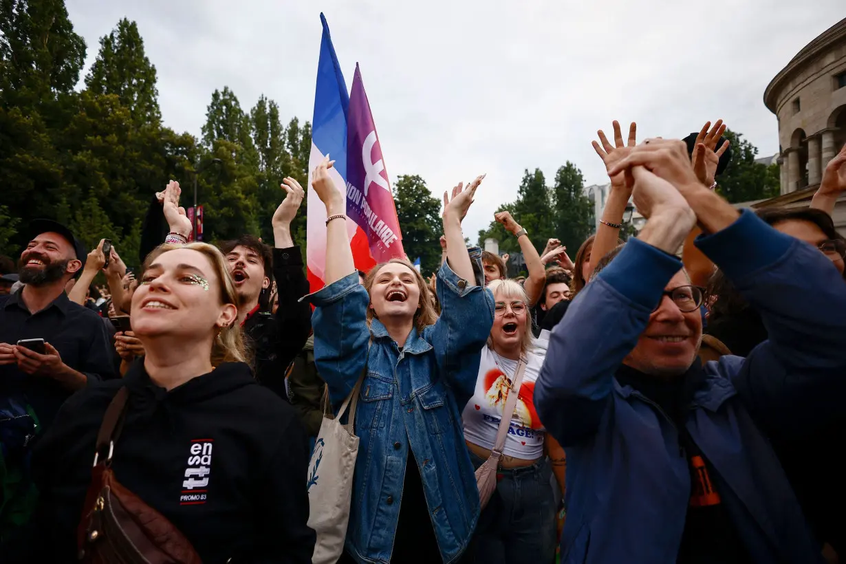 French left-wing coalition projected to beat the far right in surprise second-round result