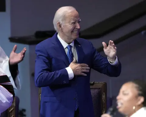 Biden campaigns in Pennsylvania, seeking to project strength and quiet Democratic jitters