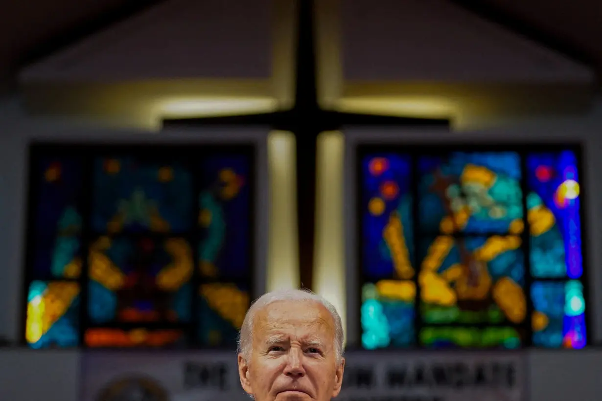 U.S. President Biden attends a church service at Mt Airy Church of God In Christ in Philadelphia