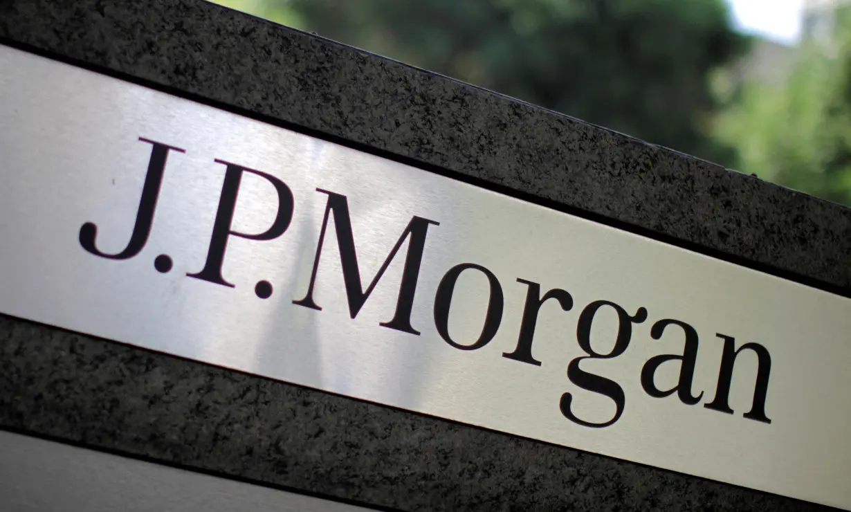 FILE PHOTO: A sign is seen outside the JPMorgan office in Los Angeles