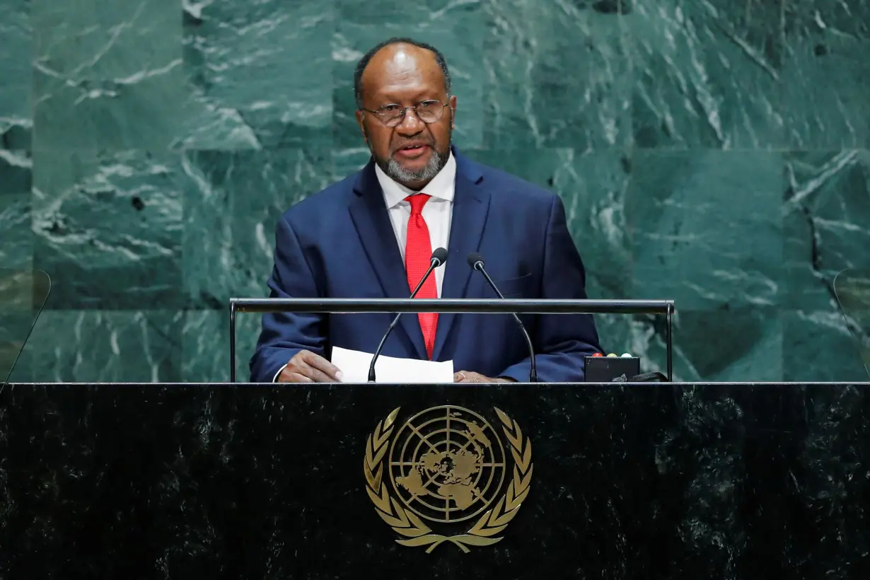 Vanuatu Prime Minister Tabimasmas addresses the 74th session of the United Nations General Assembly at U.N. headquarters in New York City, New York, U.S.