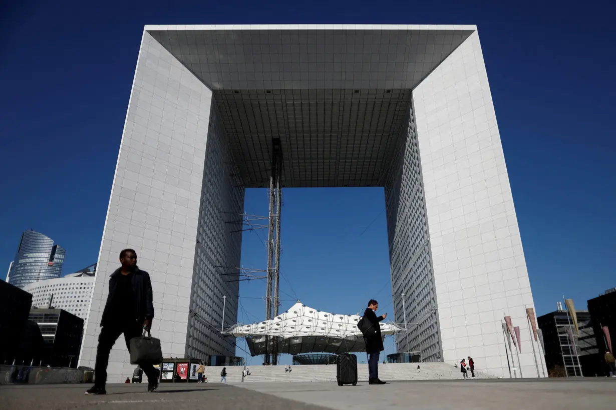 FILE PHOTO: Skyscraper office properties in the La Defense business district in Paris