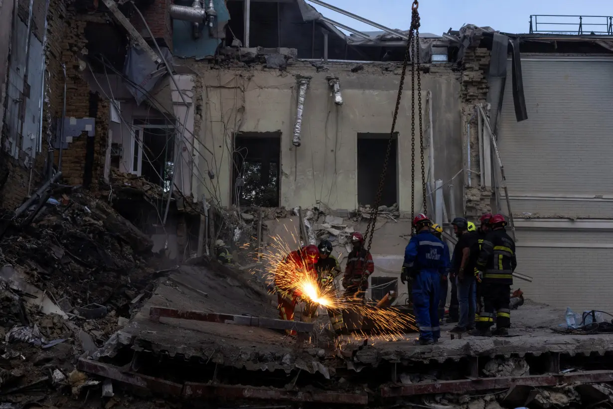 Aftermath of Russian missile strike on Okhmatdyt Children's Hospital in Kyiv