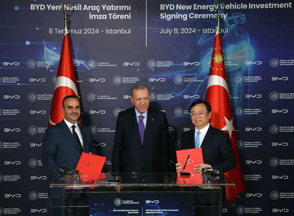 Chinese EV giant BYD to build $1 billion plant in Turkey