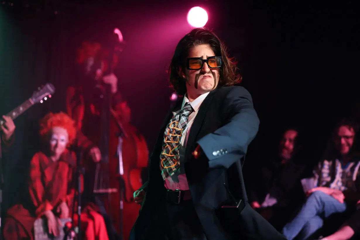 Clowns perform in the Opening Cabaret at The London Clown Festival in London